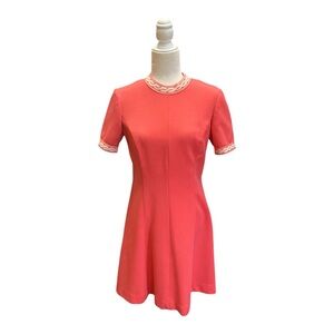 Puritan Forever Young Vintage Coral Sheath Dress  1960s Mod Secretary Style